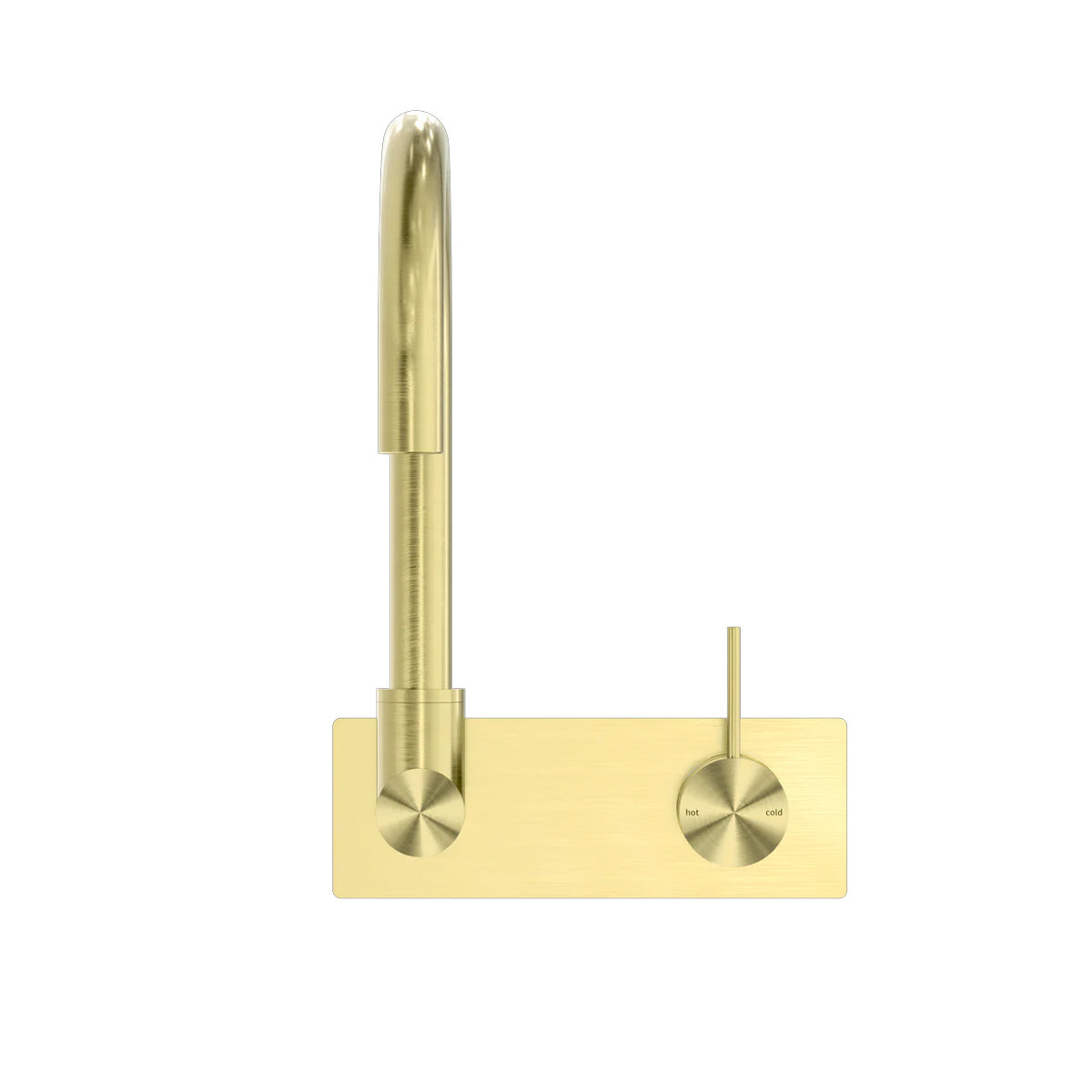 Mecca Wall Basin/Bath Mixer Swivel Spout Handle Up Brushed Gold
