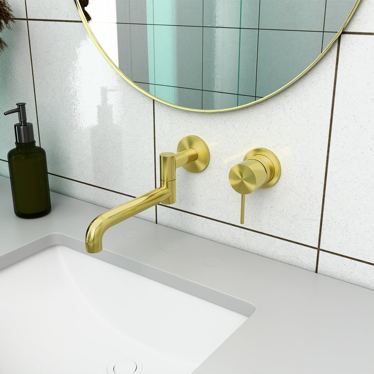 Mecca Shower Mixer 60mm Plate Brushed Gold