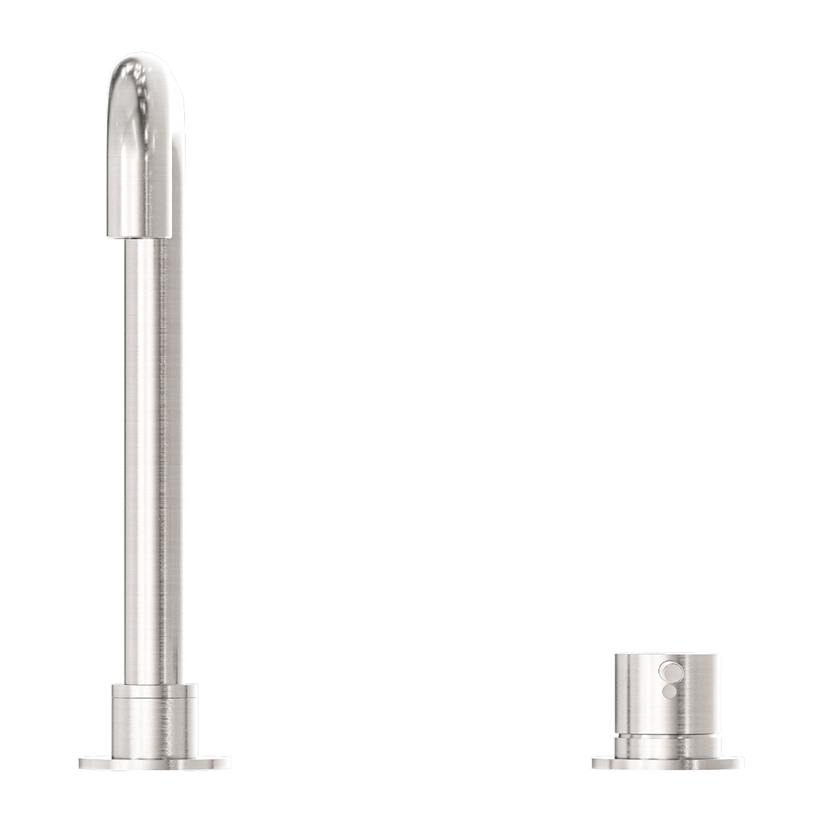 Mecca Hob Basin Mixer Square Swivel Spout Brushed Nickel