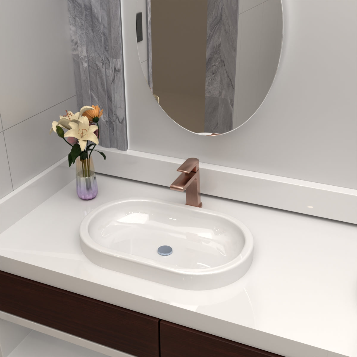 Bianca Basin Mixer Straight Spout Brushed Bronze