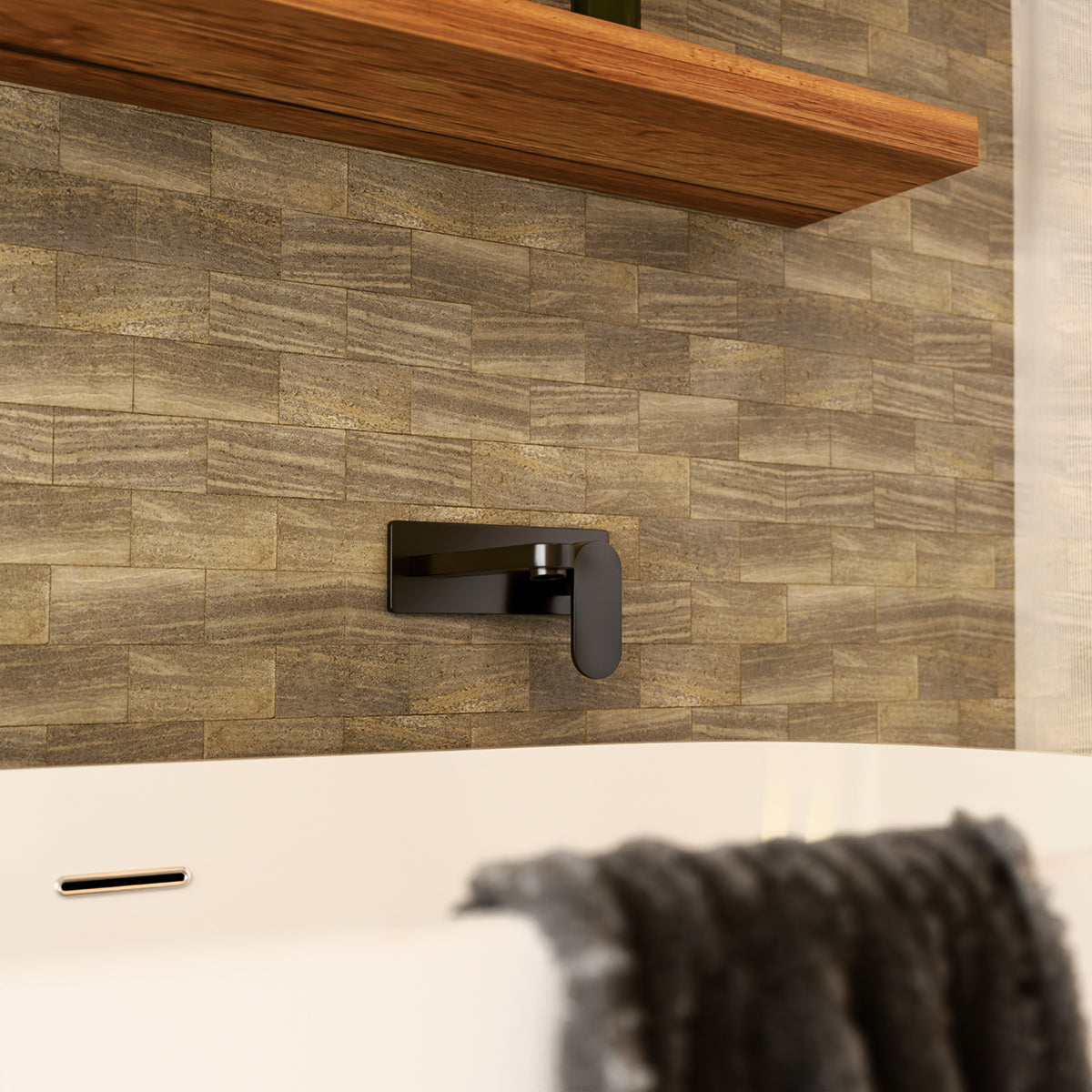 Ecco Wall Basin/Bath Mixer Gun Metal