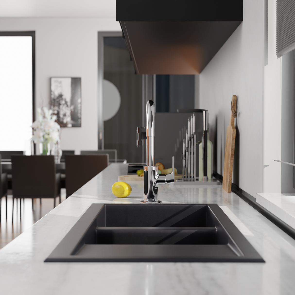 Bianca Kitchen Mixer Gooseneck Spout Chrome