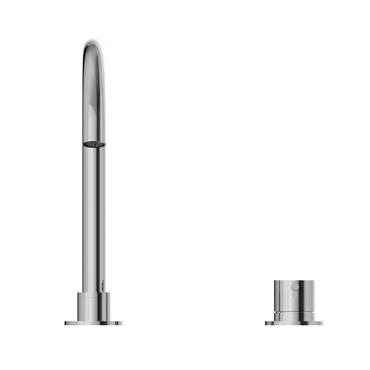 Mecca Hob Basin Mixer Round Swivel Spout Chrome