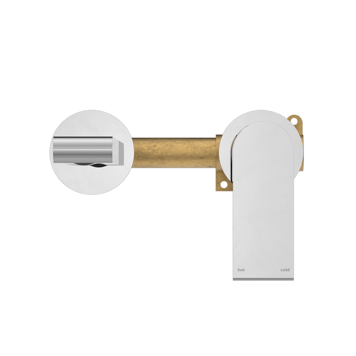 Bianca Wall Basin/Bath Mixer Separate Back Plate 187mm Chrome