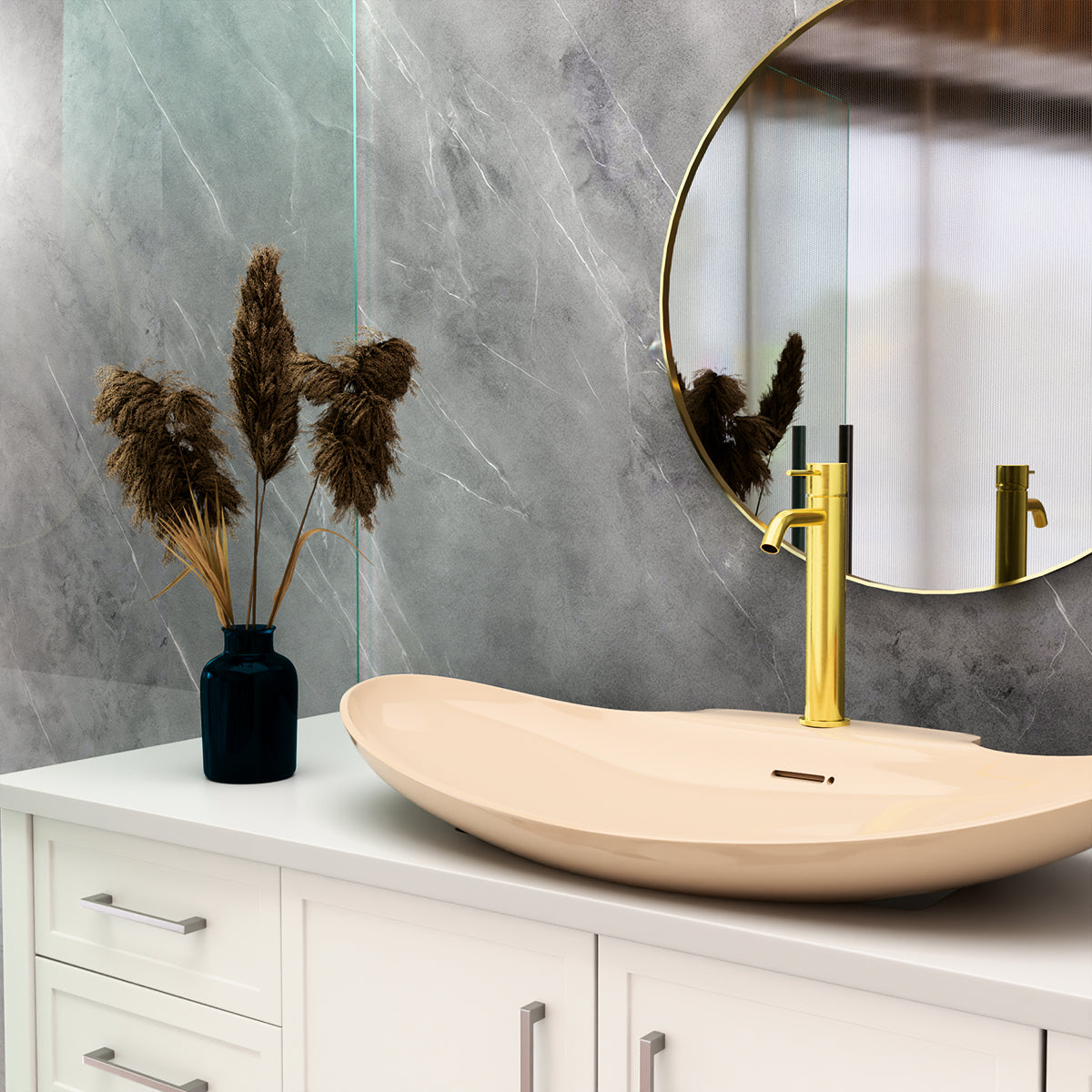 Mecca Mid Tall Basin Mixer Brushed Gold