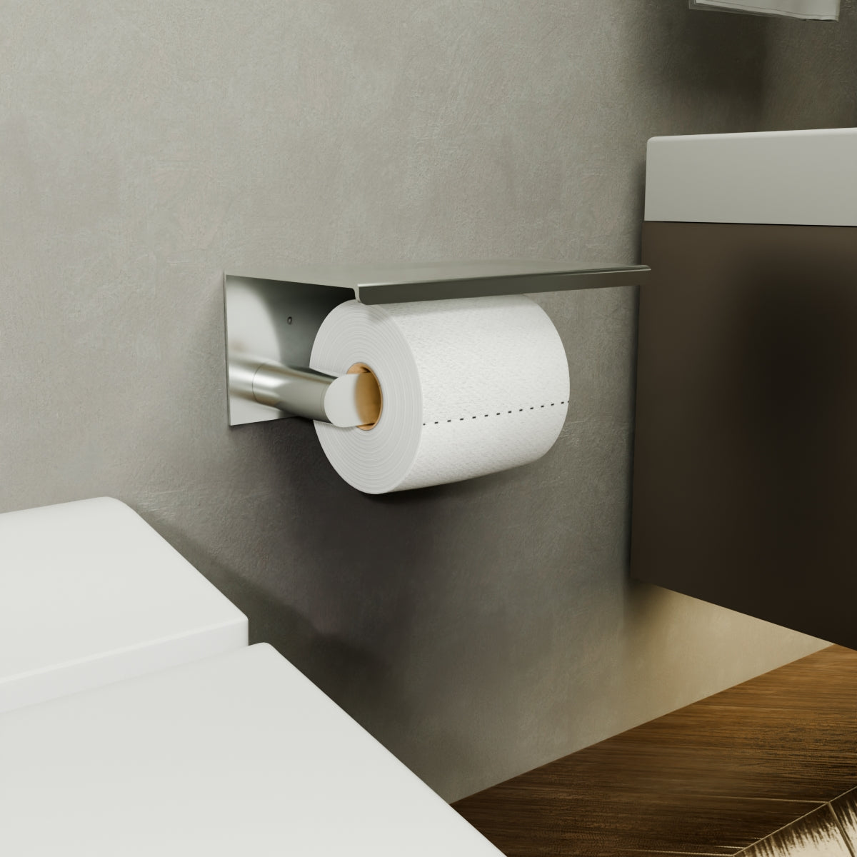 Bianca Toilet Roll Holder With Phone Holder Chrome