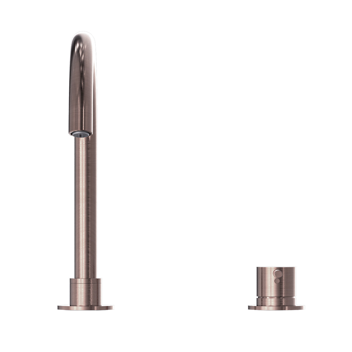 Mecca Hob Basin Mixer Round Swivel Spout Brushed Bronze