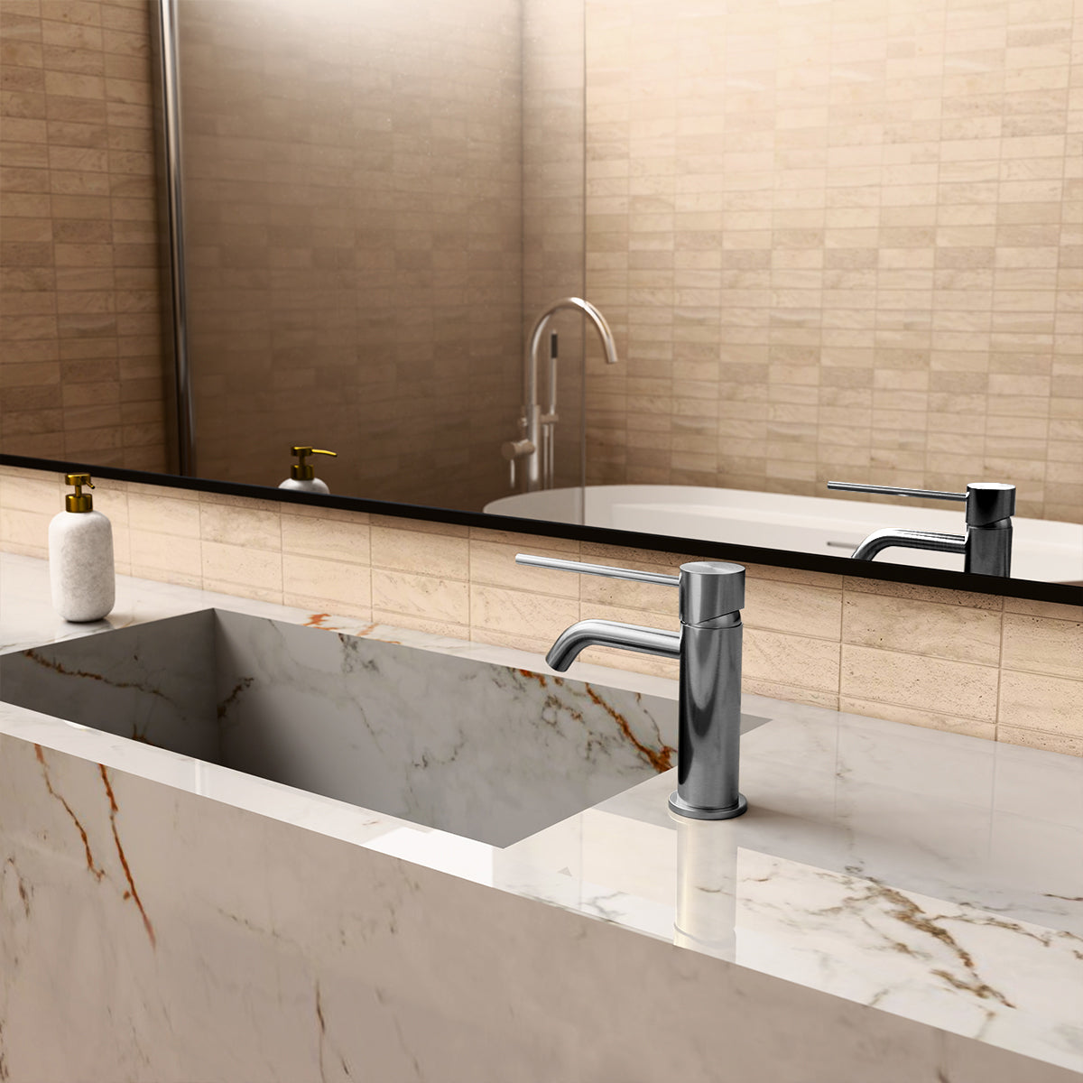 Mecca Care Basin Mixer Gun Metal