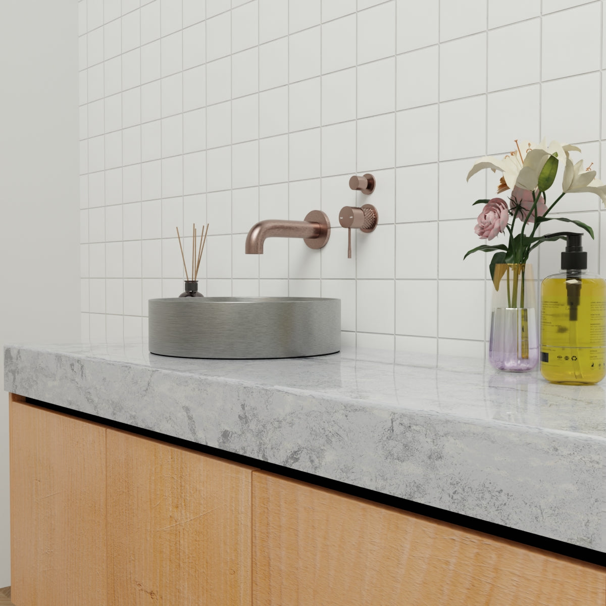 Opal Shower Mixer With Divertor Separate Plate Brushed Bronze