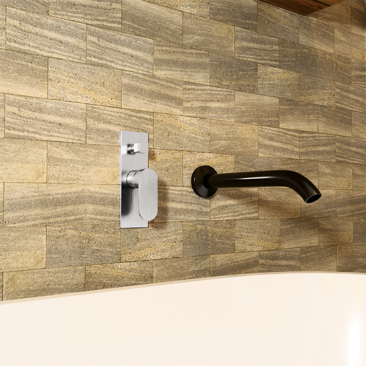Ecco Shower Mixer With Divertor Brushed Nickel