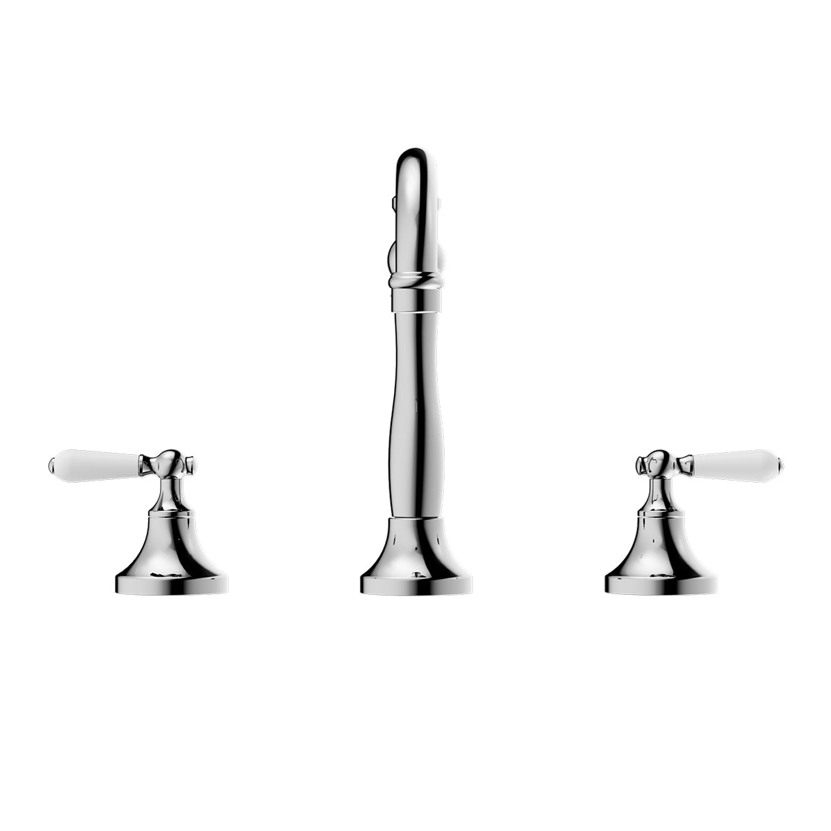 York Basin Set With White Porcelain Lever Chrome