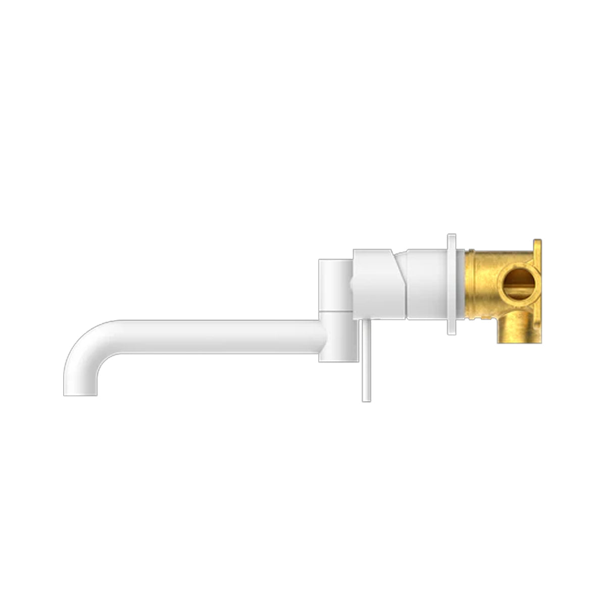 Mecca Wall Basin/Bath Mixer Swivel Spout 225mm Matte White