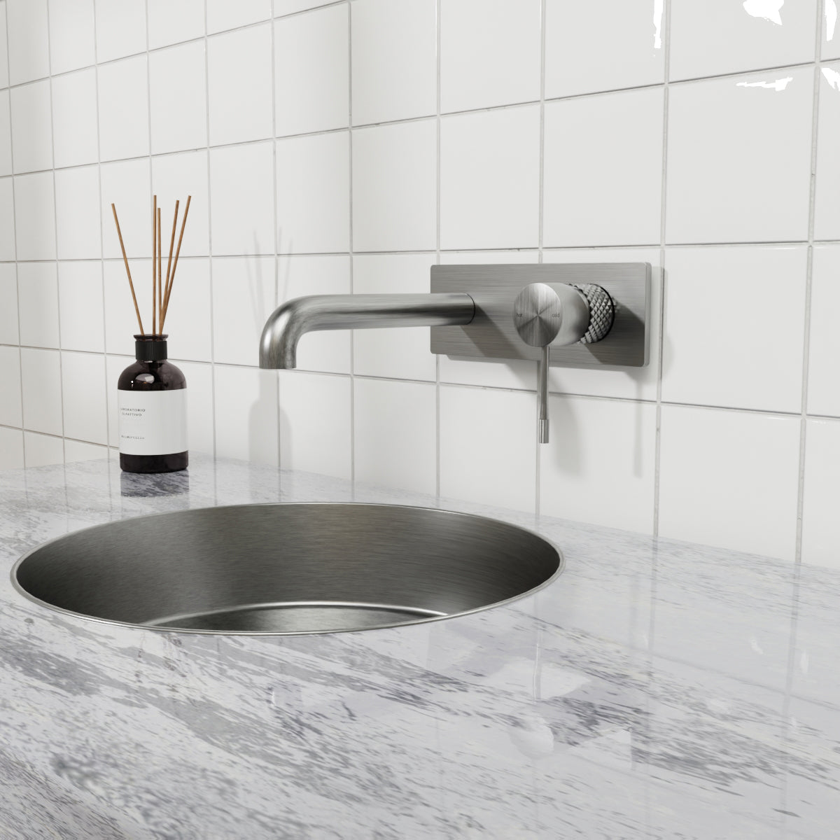 Opal Wall Basin/Bath Mixer 160mm Graphite