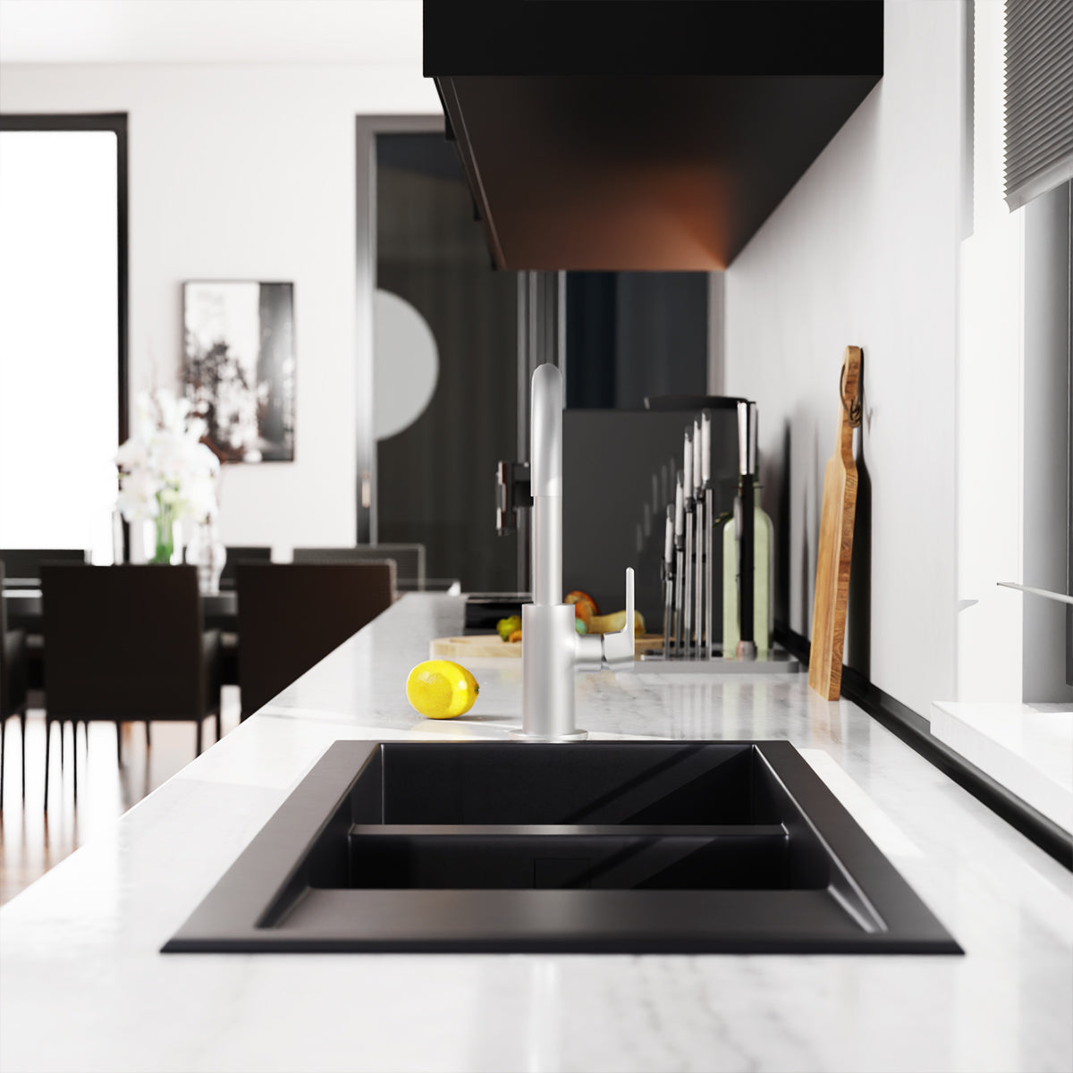 Bianca Kitchen Mixer Gooseneck Spout Brushed Nickel