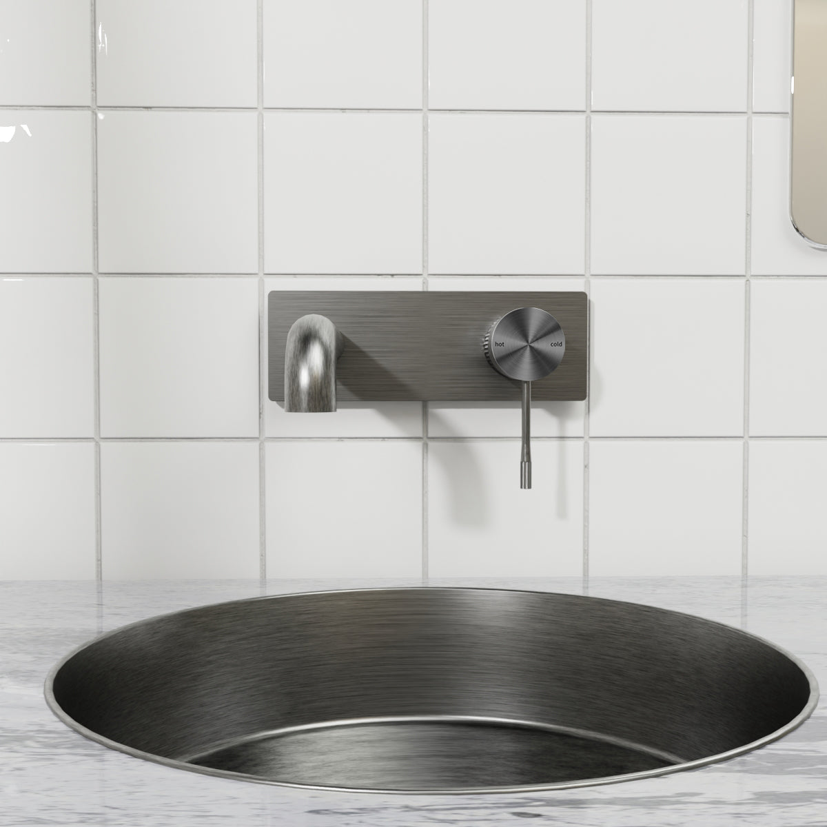 Opal Wall Basin/Bath Mixer 160mm Graphite