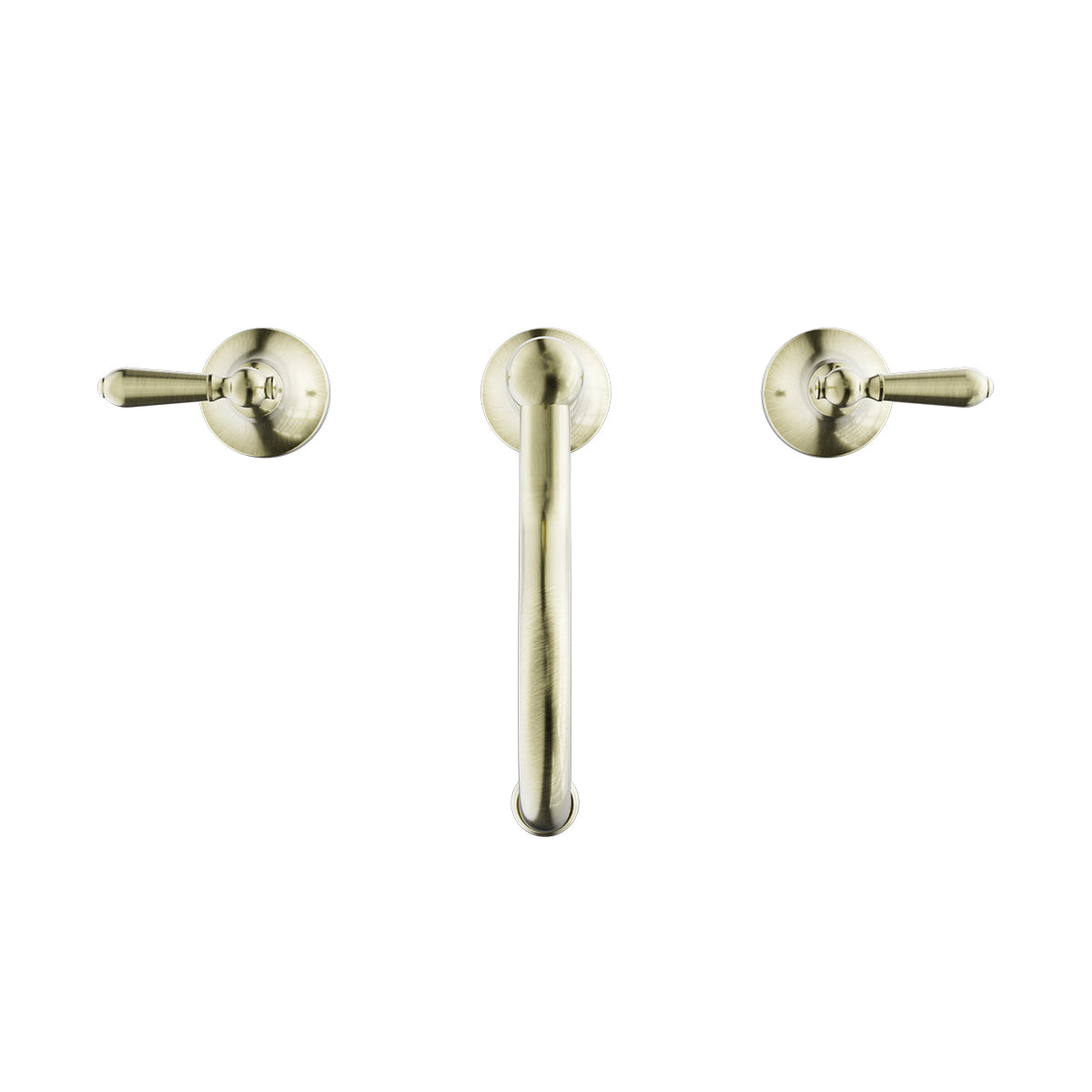 York Basin Set With Metal Lever Aged Brass