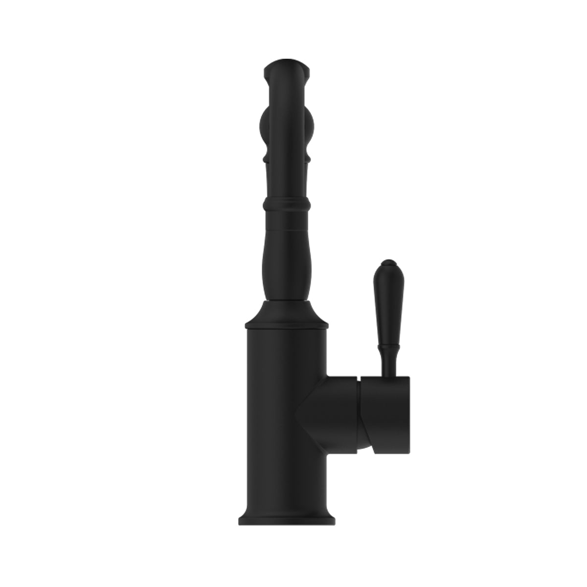 York Basin Mixer Hook Spout With Metal Lever Matte Black