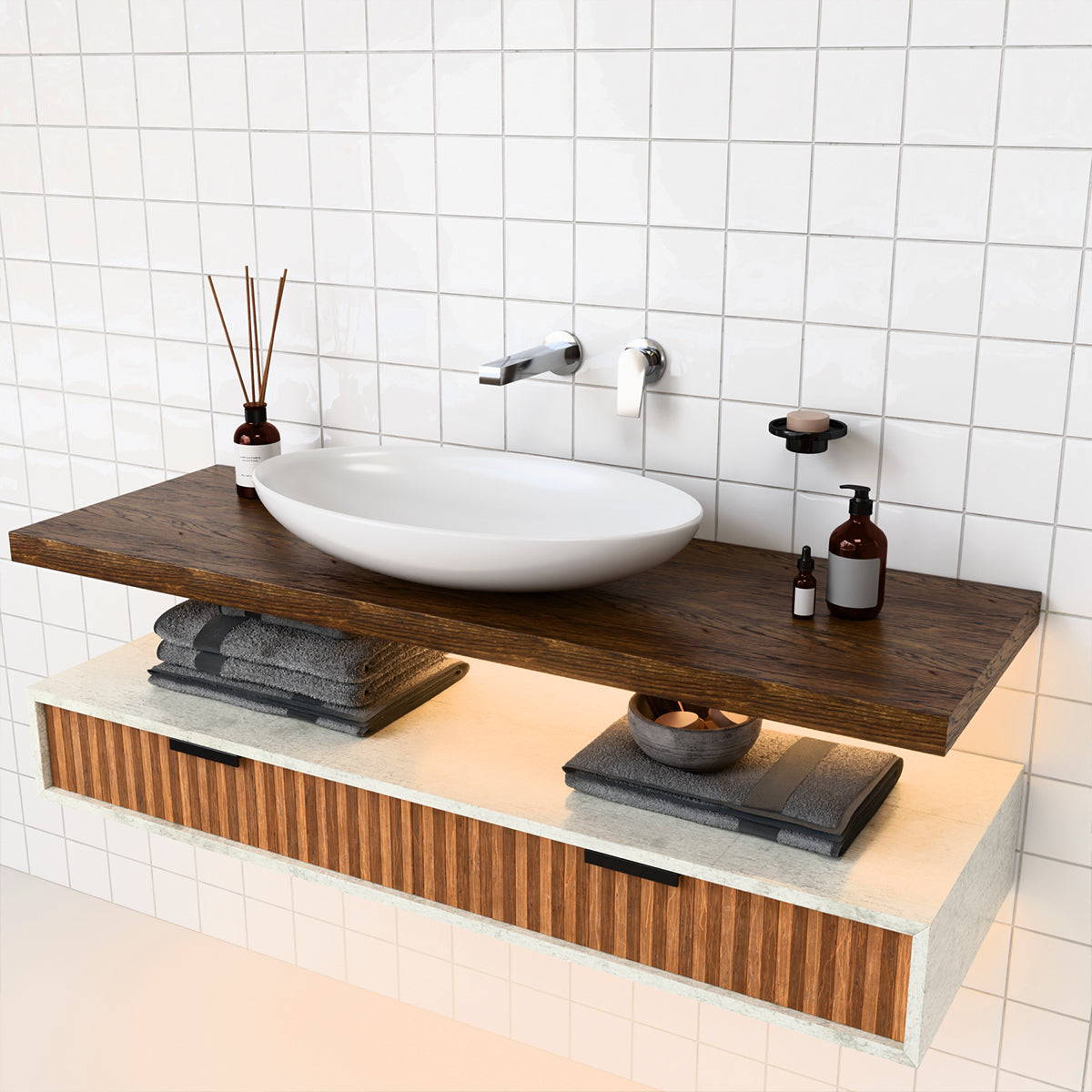 Taut Wall Mount Basin Mixer - Polished Chrome 74027T-4ND-CP