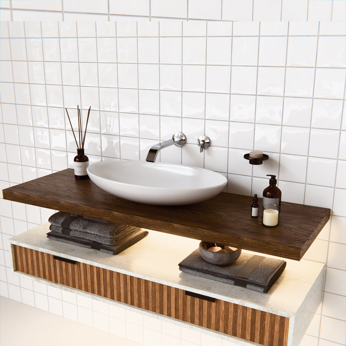 Components Ribbon Basin Spout - Polished Chrome