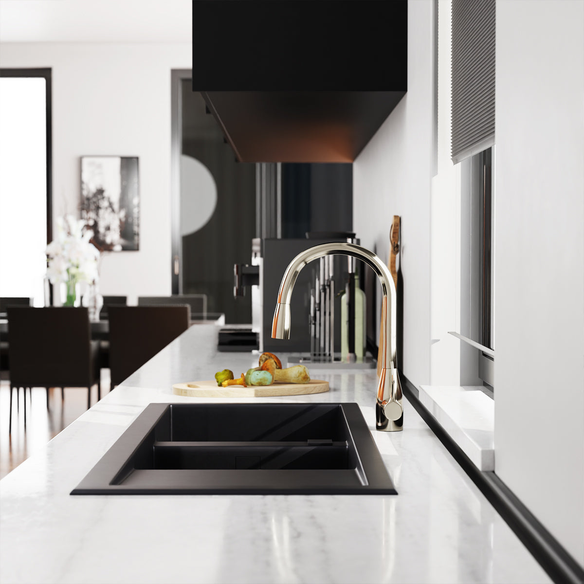 Simplice Pull Down Kitchen Mixer Vibrant Stainless 596T-4E-VS