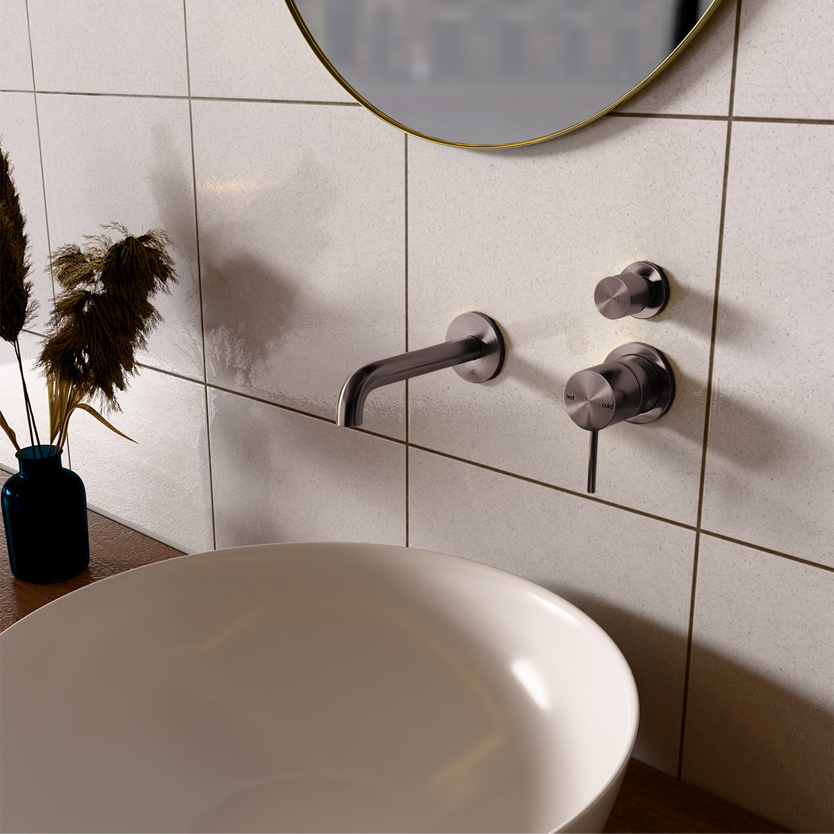 Mecca Shower Mixer With Divertor Separate Back Plate Brushed Bronze