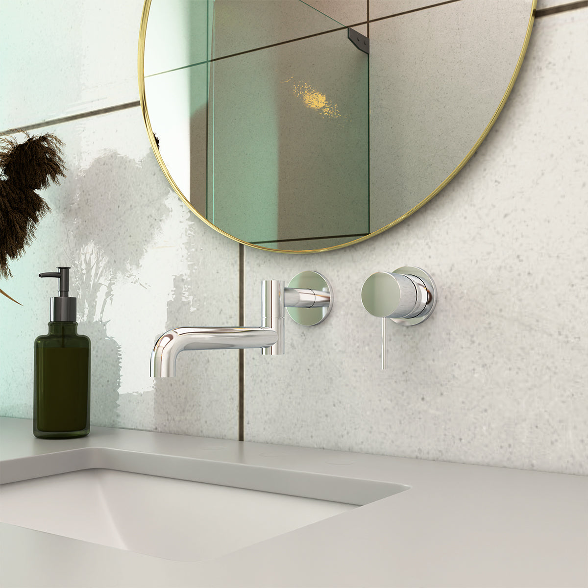 MECCA WALL MOUNTED SWIVEL BATH SPOUT ONLY 225MM CHROME