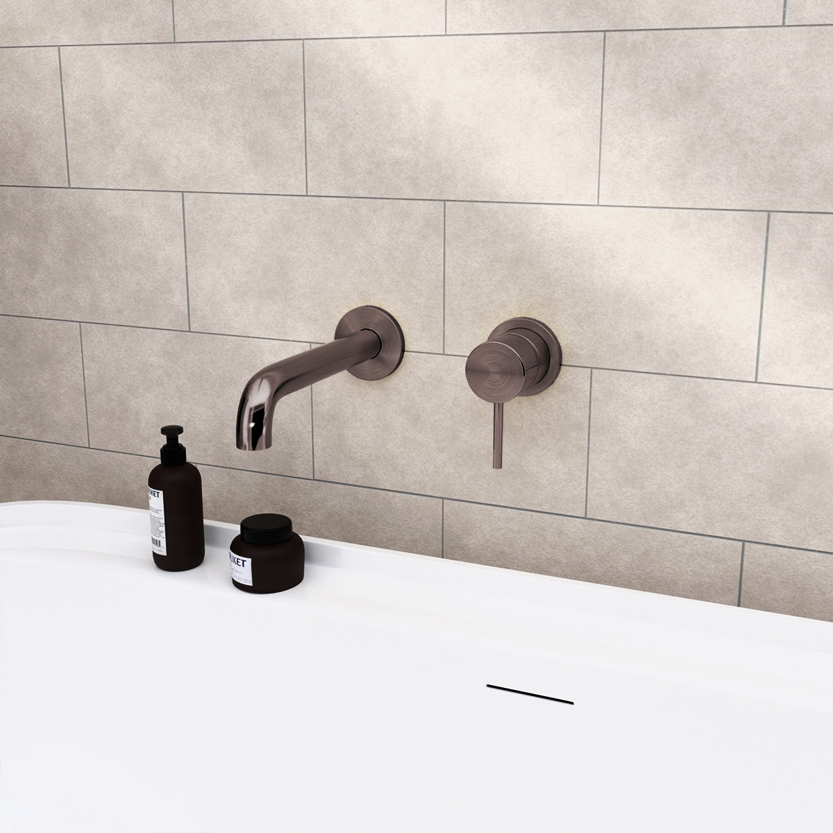 Mecca Wall Basin/bath Mixer Separate Back Plate 120mm Brushed Bronze