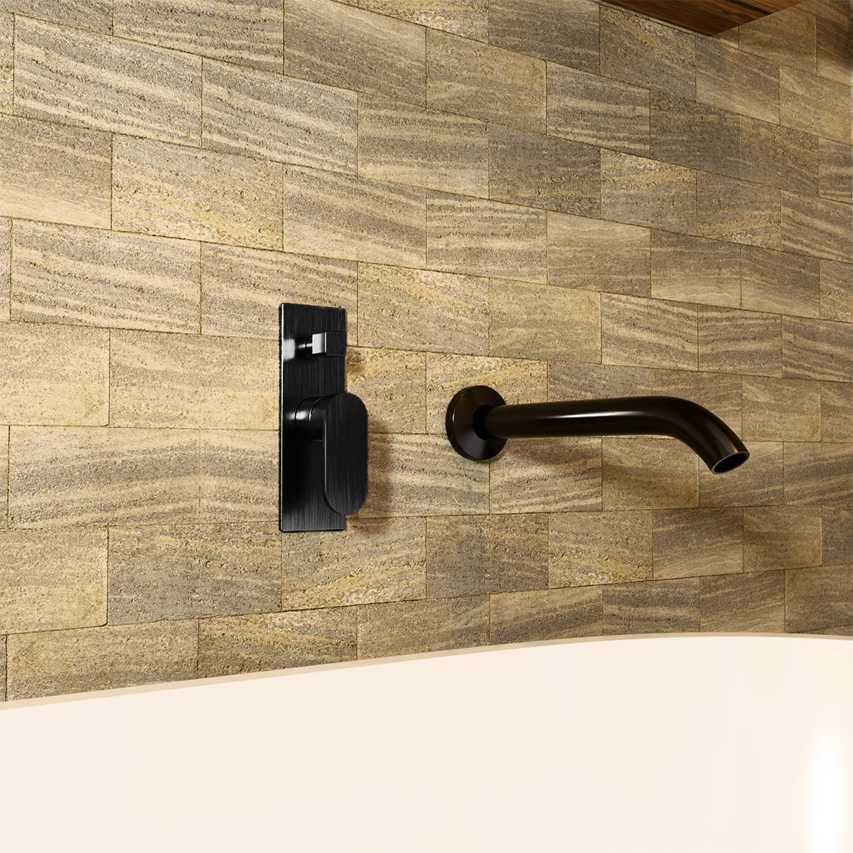 Ecco Shower Mixer With Divertor Matte Black