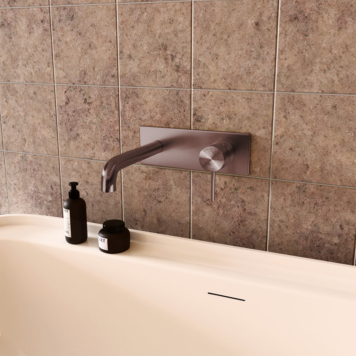 Mecca Wall Basin/Bath Mixer 260mm Brushed Bronze