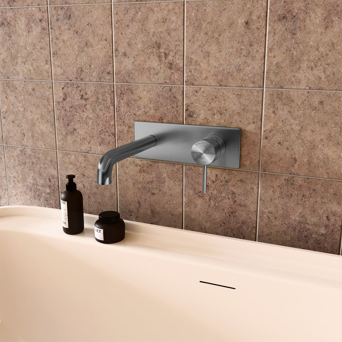 Mecca Wall Basin/Bath Mixer 260mm Gun Metal