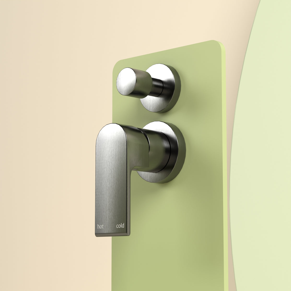 Bianca Shower Mixer With Divertor Separate Back Plate Gun Metal