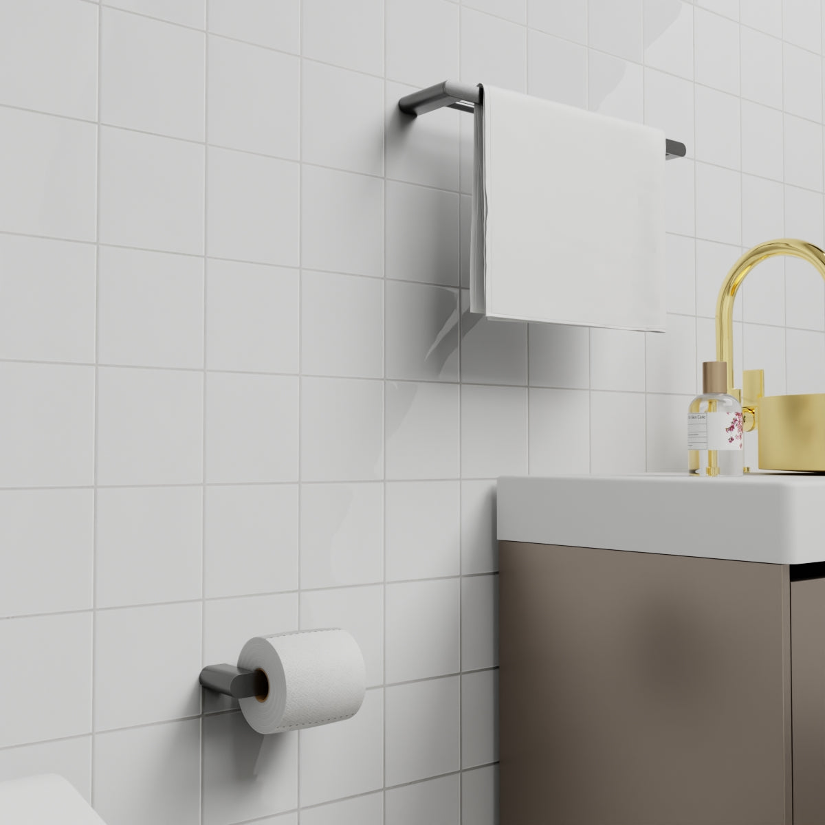 Bianca Double Towel Rail 600mm Gun Metal