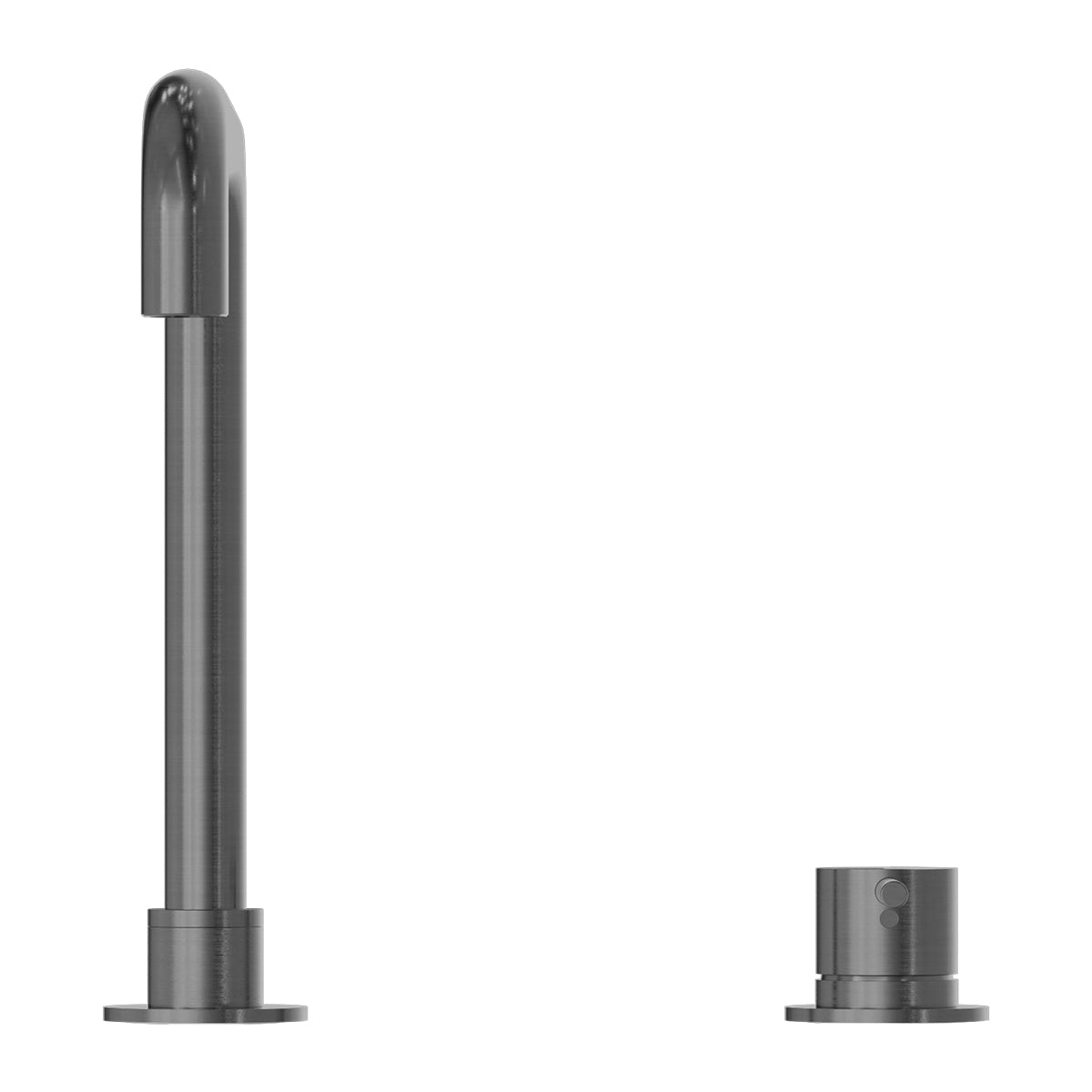 Mecca Hob Basin Mixer Square Swivel Spout Gun Metal