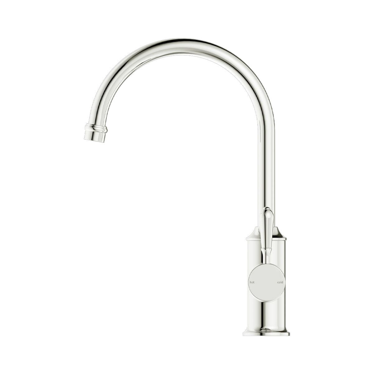 York Kitchen Mixer Gooseneck Spout With Metal Lever Brushed Nickel