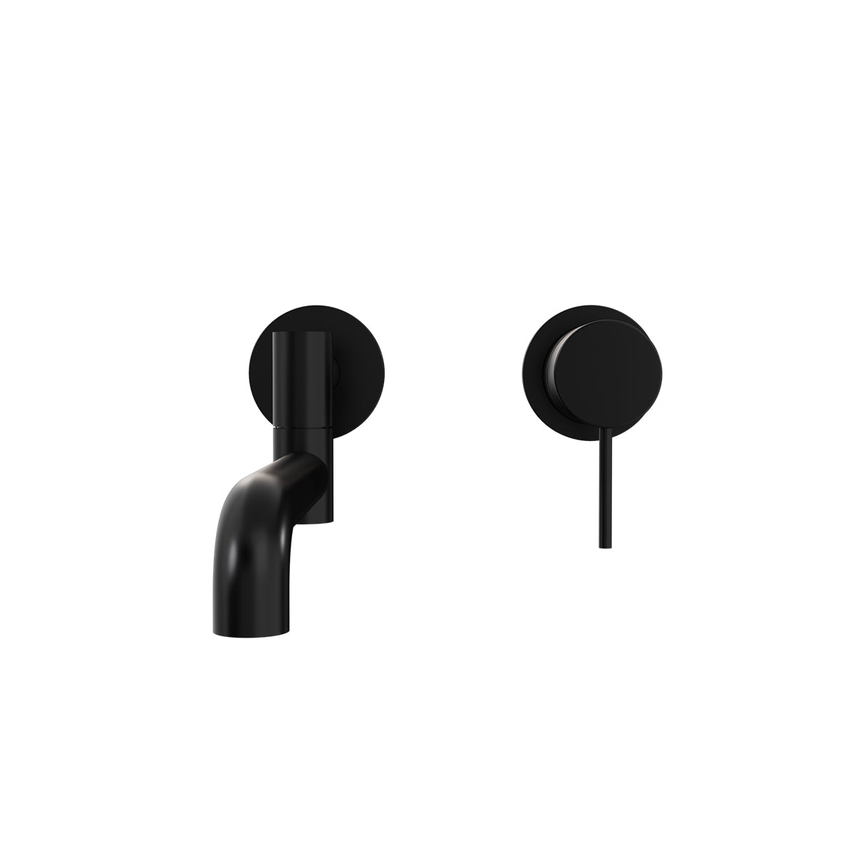 Mecca Wall Basin/Bath Mixer Swivel Spout 225mm Matte Black