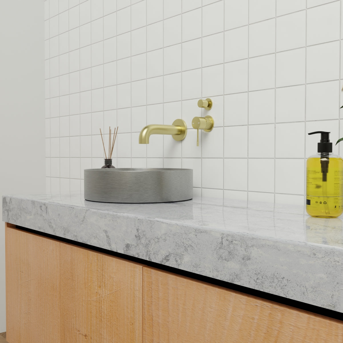 Opal Shower Mixer With Divertor Separate Plate Brushed Gold