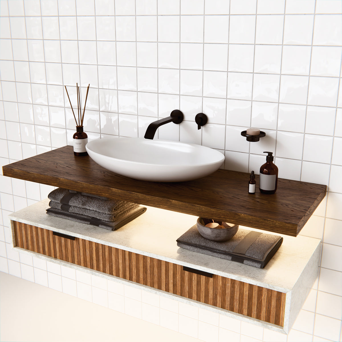 Components Wall Mount Basin Spout Ribbon Trim-Matte Black