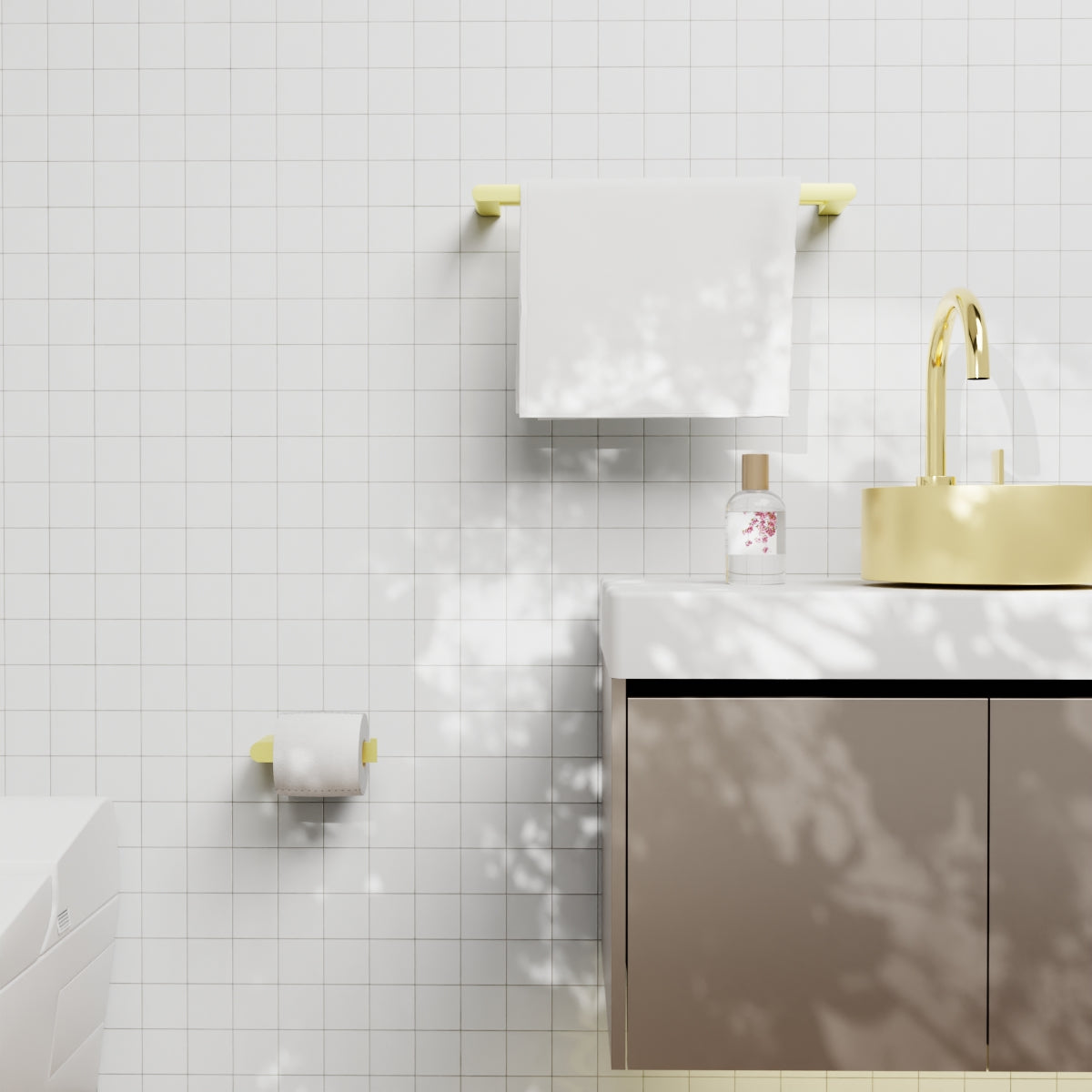 Bianca Toilet Roll Holder Brushed Gold