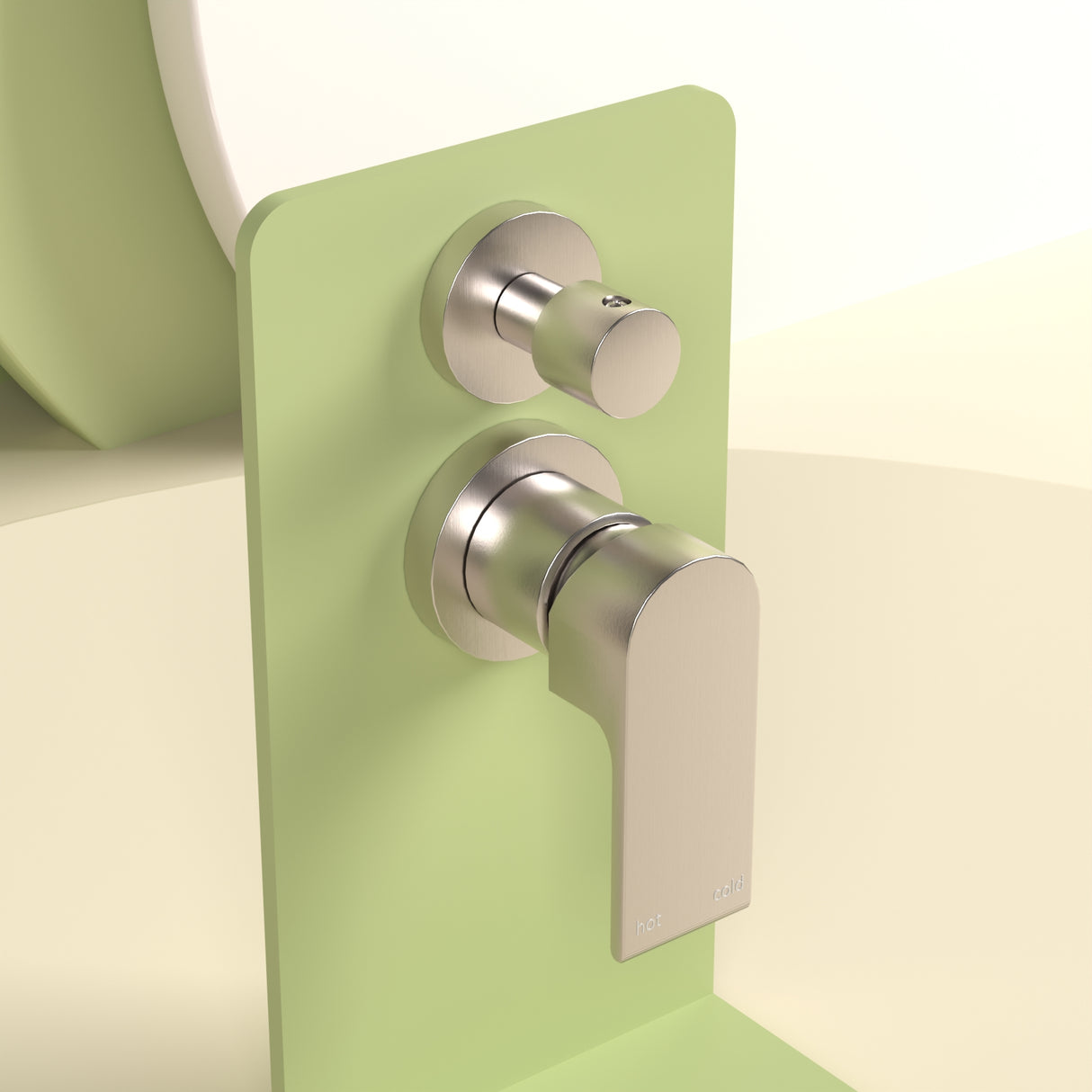 Bianca Shower Mixer With Divertor Separate Back Plate Brushed Nickel