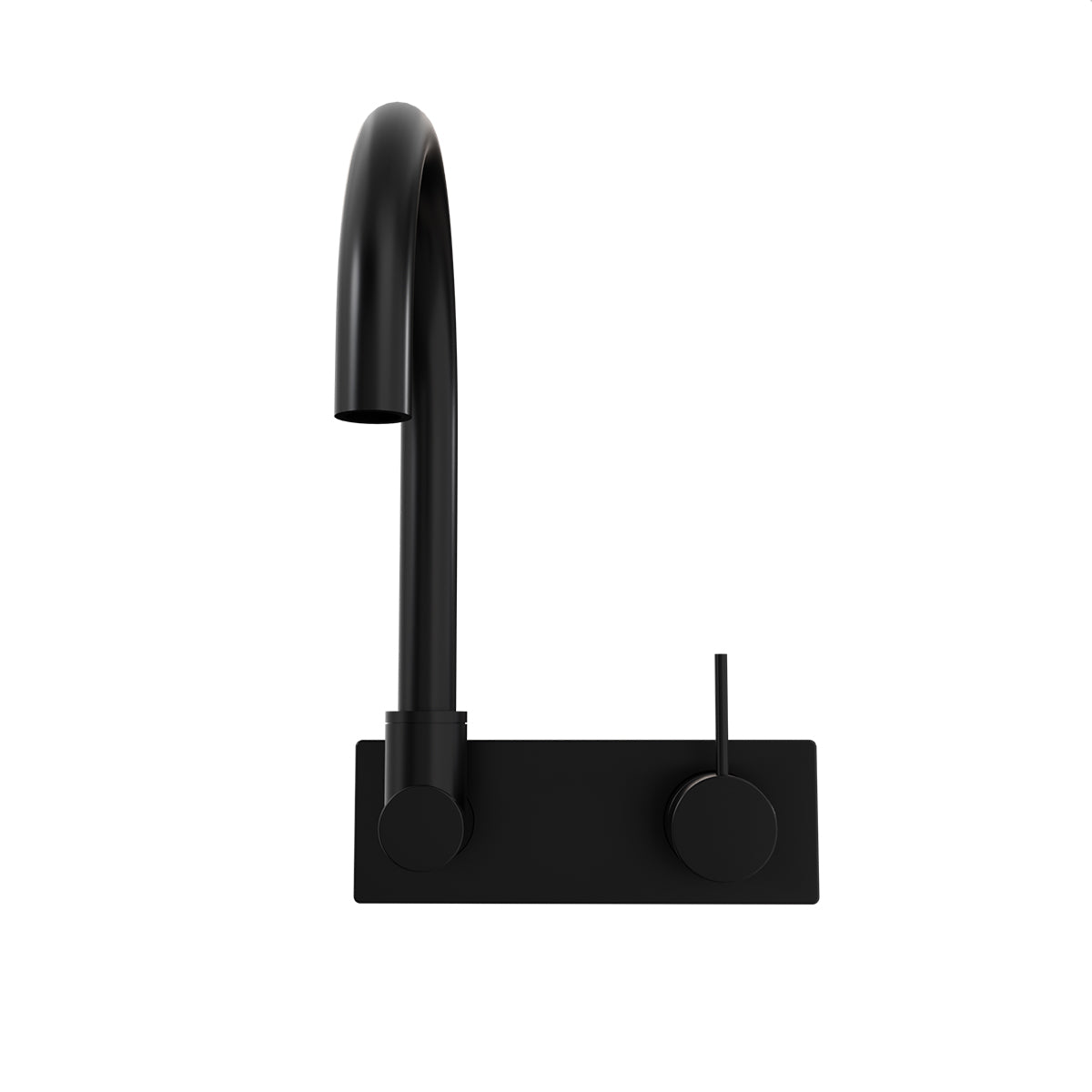 Mecca Wall Basin/Bath Mixer Swivel Spout Handle Up Matte Black