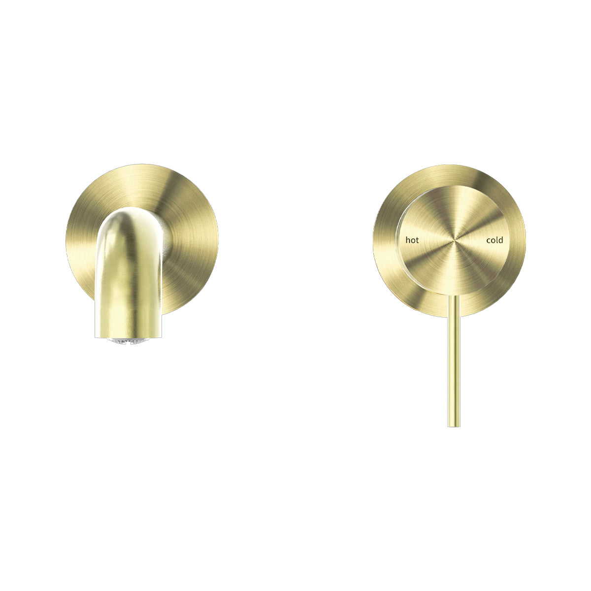 Mecca Wall Basin/bath Mixer Separate Back Plate 120mm Brushed Gold