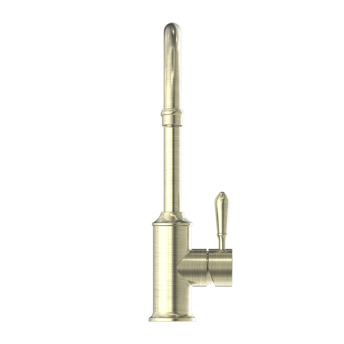 York Kitchen Mixer Gooseneck Spout With Metal Lever Aged Brass