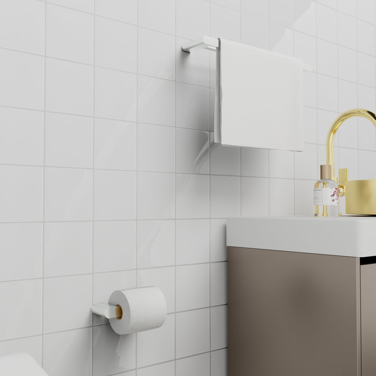 Bianca Double Towel Rail 600mm Chrome