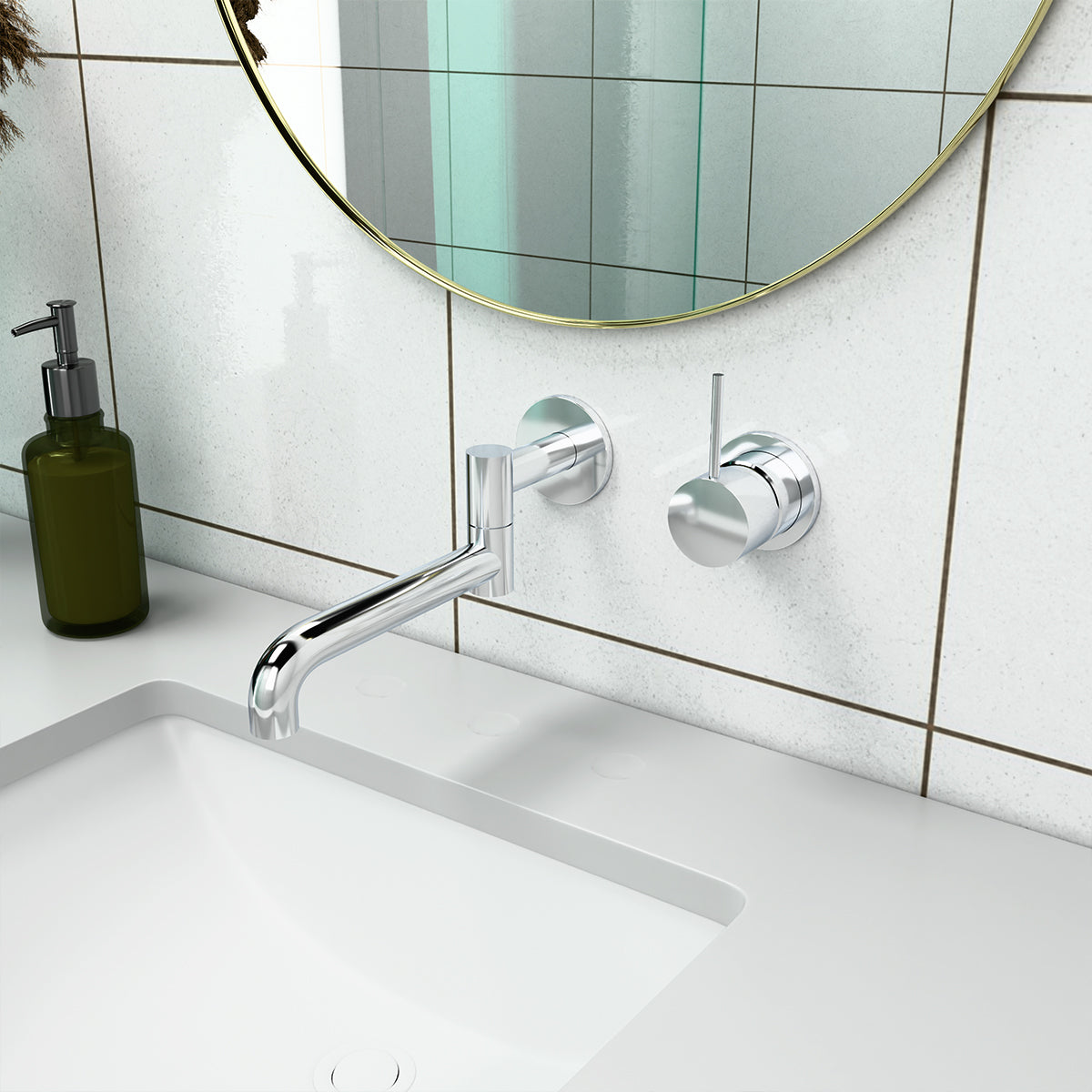 Mecca Shower Mixer Handle Up 80mm Plate Chrome