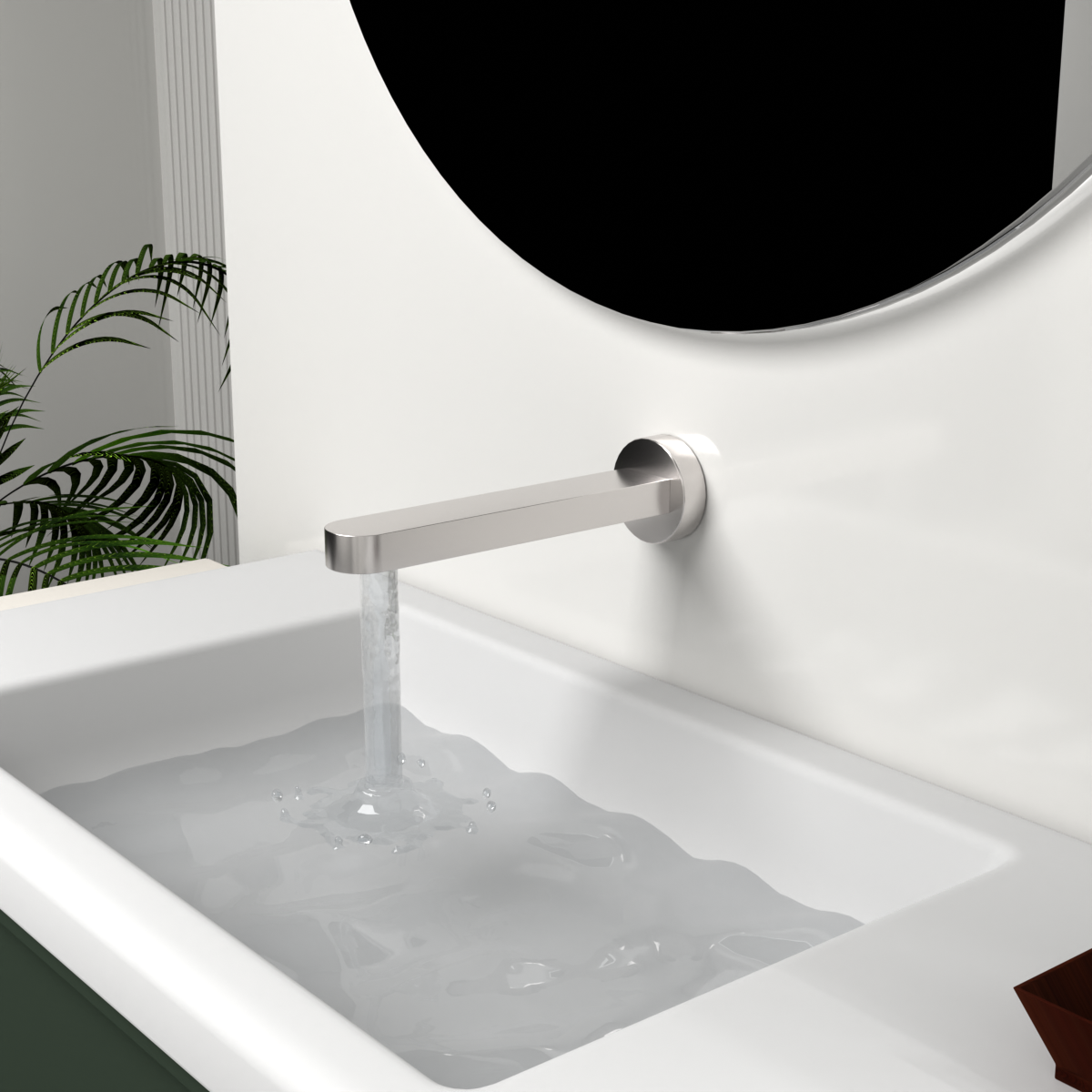 Bianca Fixed Bath Spout Only 200mm Brushed Nickel