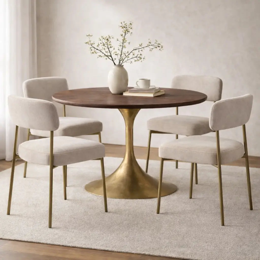 Billie Performance Fabric Dining Chair Modern Antiqued Iron Frame Living Room Chairs