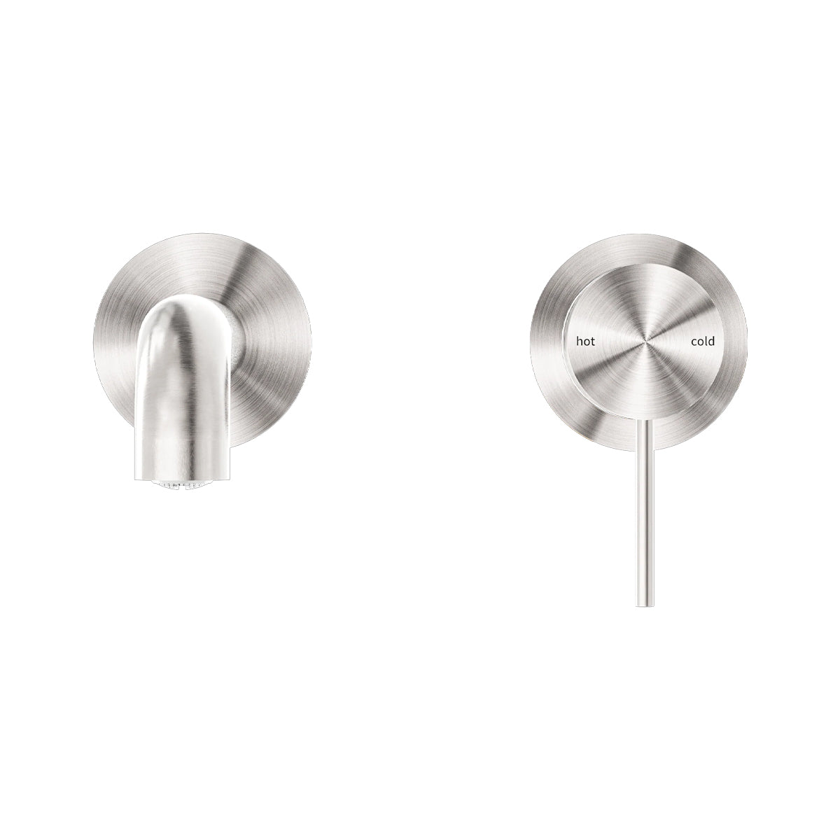 Mecca Wall Basin/Bath Mixer Separate Back Plate 185mm Brushed Nickel