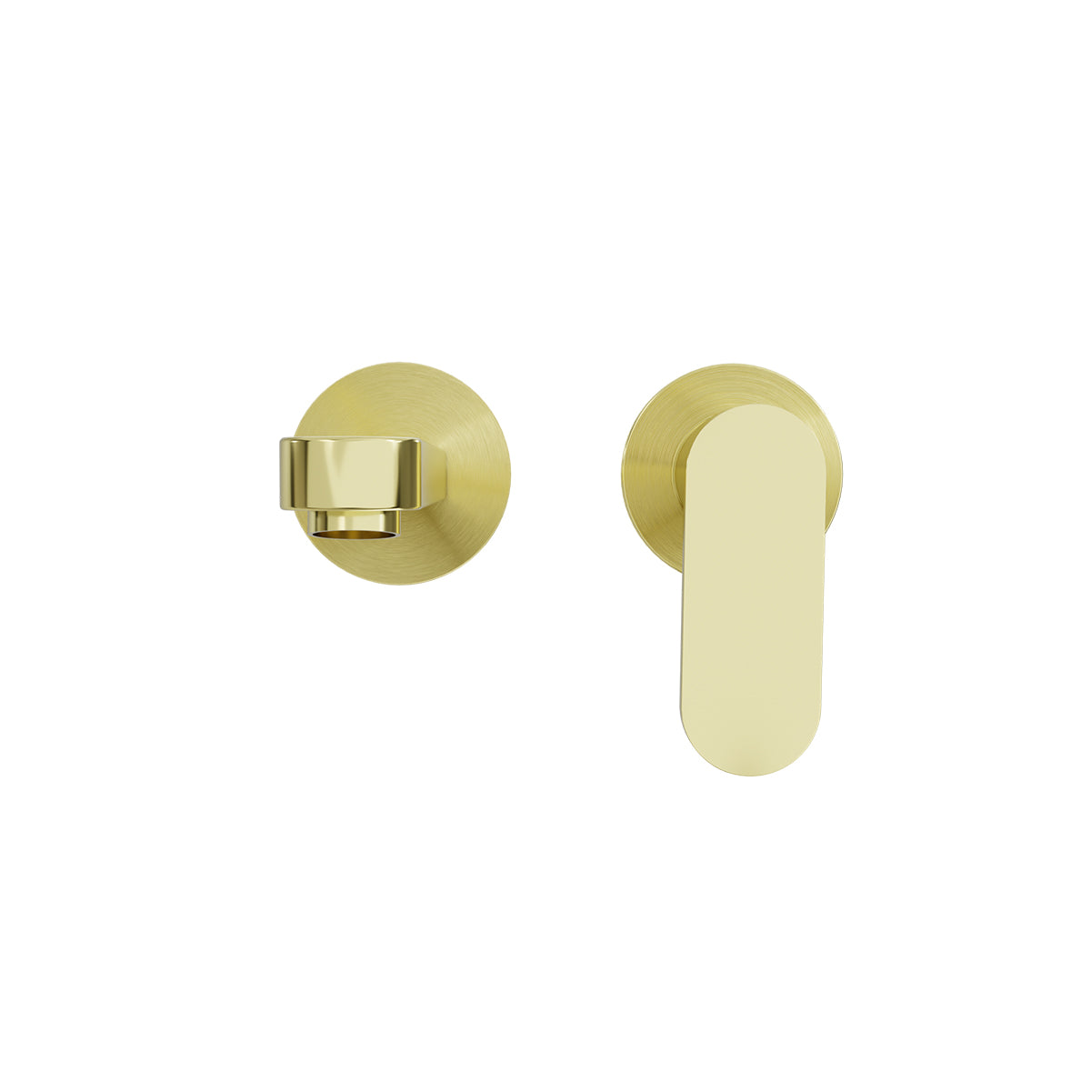 Ecco Wall Basin/Bath Mixer Separate Back Plate Brushed Gold