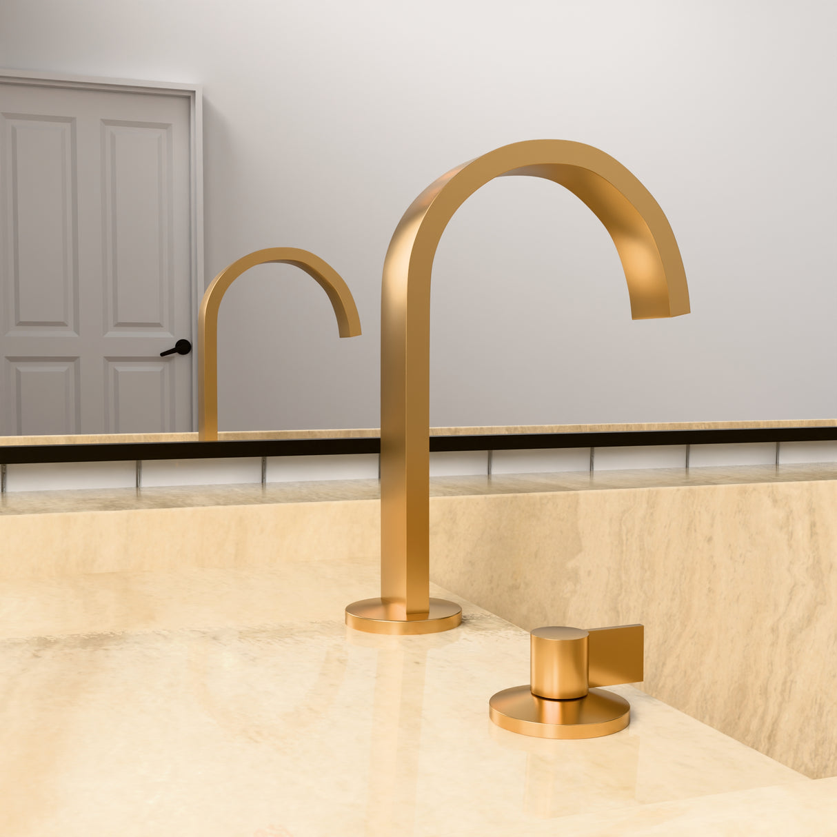 Components Basin Spout - Ribbon Brushed Brass