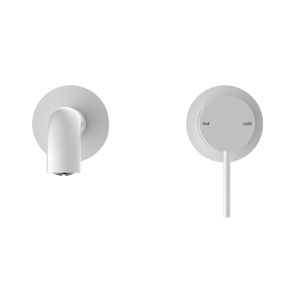 Mecca Wall Basin/Bath Mixer Separate Back Plate 160mm Matte White